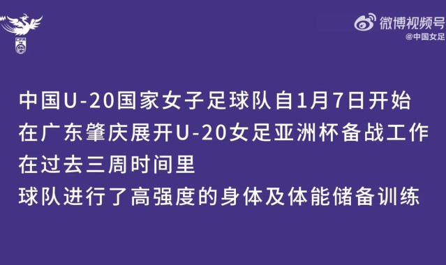 开云体育官方网站-视频回顾 | U20女足在广东省肇庆市肇庆新区体育中心集训